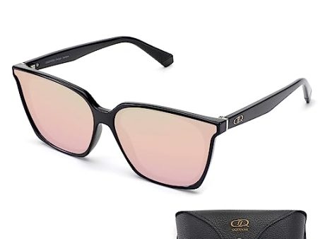 Talla: L - QQDDOSS Gafas de Sol Clásicas Vintage para Hombre y Mujer, Polarizadas con Protección UV400, Lentes Rosas Espejadas y Marco Negro Embalaje Deteriorado Online