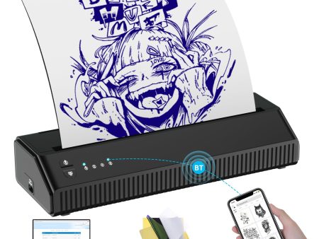 INKCHUM Impresora Térmica para Tatuajes Bluetooth con 6 Hojas de Papel Transfer, Compatible con iOS, Android, iPad y Computadora Portátil Embalaje Deteriorado Discount