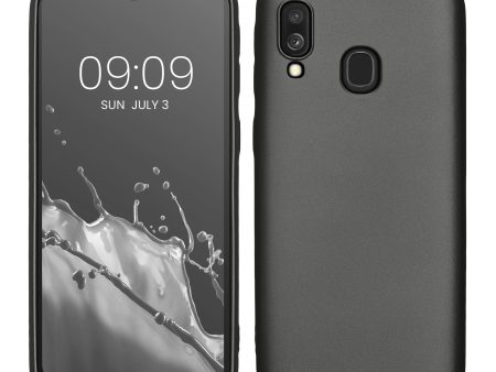 Funda kwmobile para Samsung Galaxy A40 - Carcasa Ultrafina de TPU y Silicona - Antigolpes con Bordes Elevados - Compatible con Carga Inalámbrica - Gris Metalizado Embalaje Deteriorado Supply