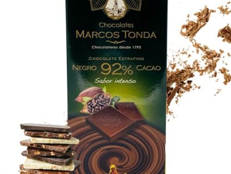 Chocolates Marcos Tonda – Chocolate Negro Artesano 92% Cacao | Tableta de 100g | Ideal para Regalar Embalaje Deteriorado (Cad: 30 09 2025) Fashion