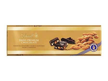 Lindt Tableta de Chocolate Gama Oro - Chocolate Negro con Almendras Enteras, 300g Embalaje Deteriorado (Cad: 28 02 2025) Hot on Sale