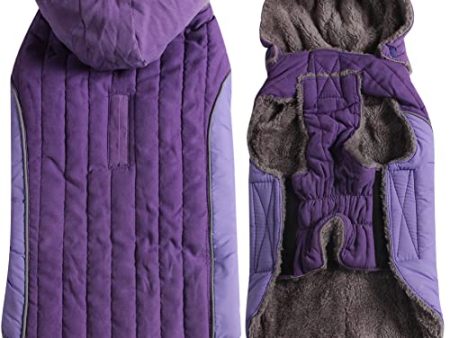 JoyDaog Sudadera con Capucha de Forro Polar para Perros Pequeños, Chaqueta Súper Cálida para Invierno, Morado, Talla S Reacondicionado Online now